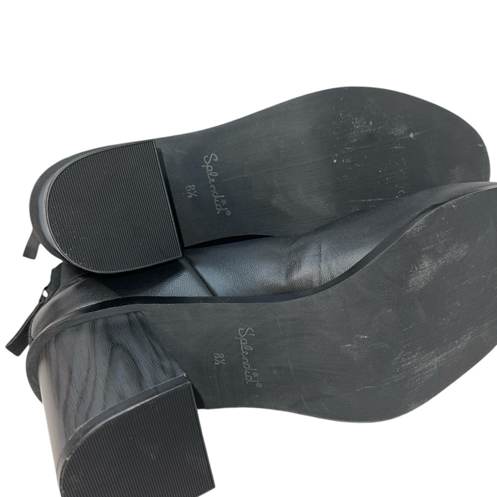 Splendid Women's Boots Size 8.5M Black Leather Upper Ankle Back Zip "Magnolia" - Picture 7 of 8